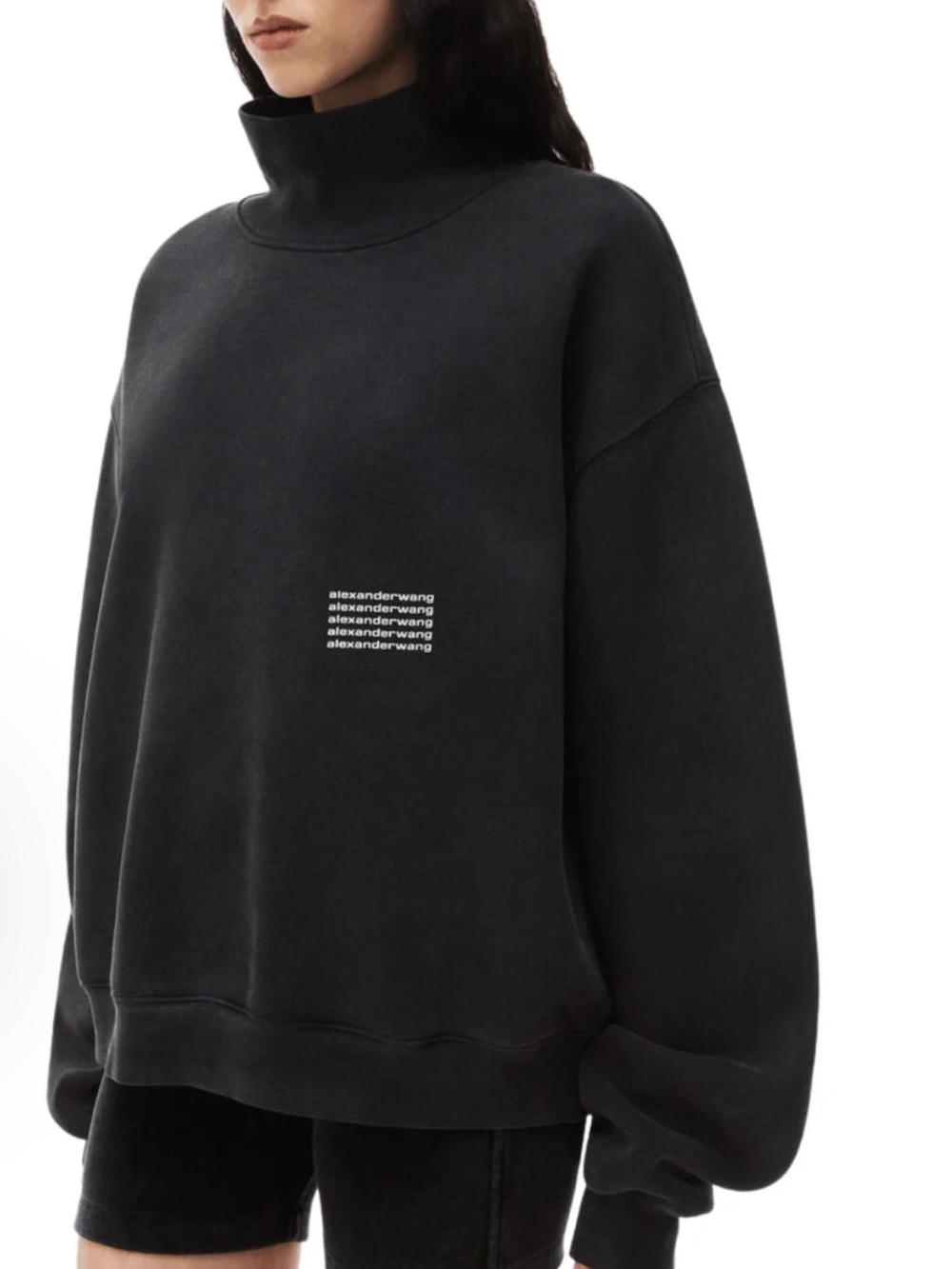 Alexander Wang Black Women's Mockneck Sweatshirt